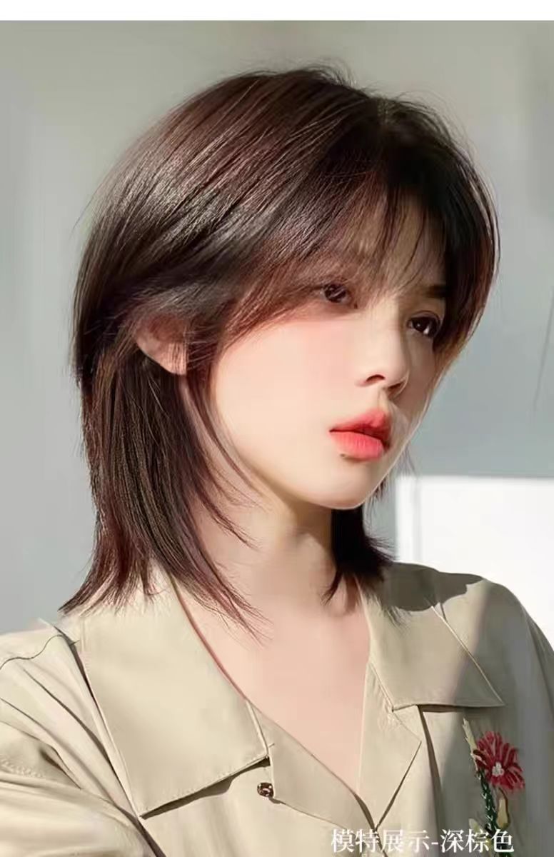 假发女全头套真发全真发隐形无痕男女同款鲻鱼头狼尾减龄整顶假发
