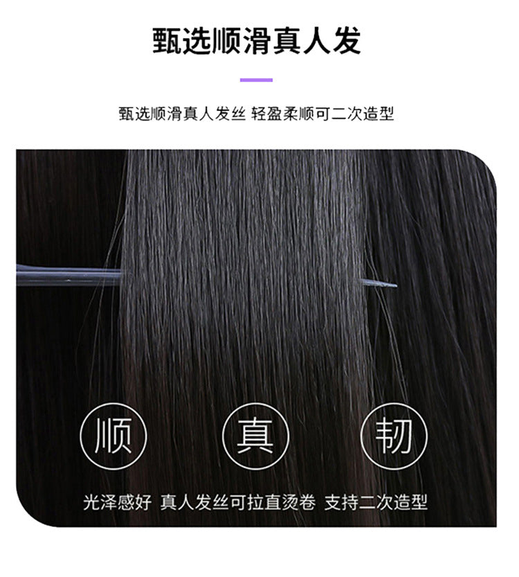 全真发男士花白假发头套时尚中老年爸爸自然仿真头皮递针头旋发套