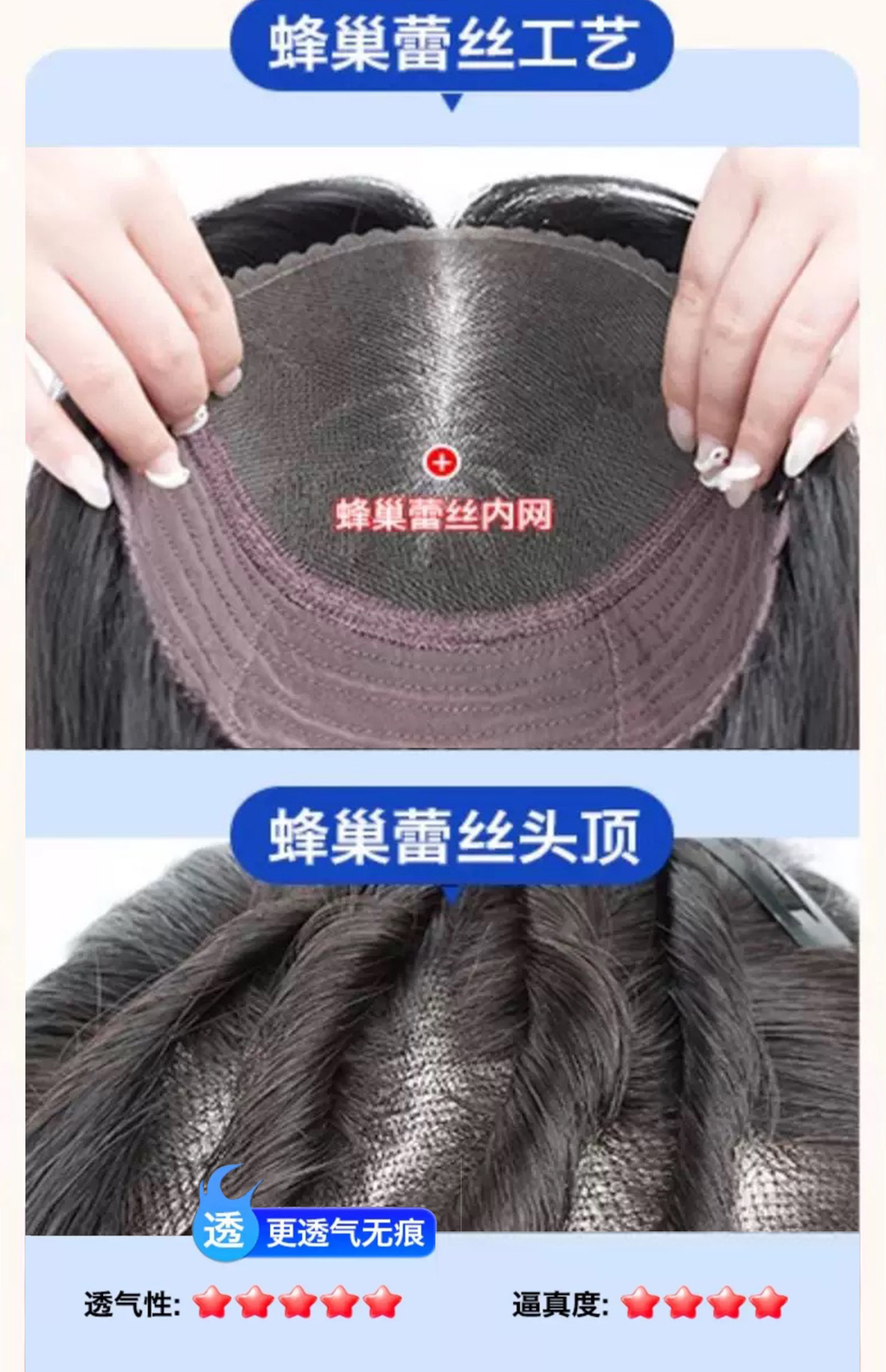 【优雅气质】递针假发女卷发真人发丝中老年妈妈优雅轻薄透气自然逼真全头套