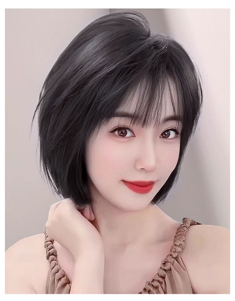 假髮工廠全真發逼真透氣遮白女士大頭皮短髮波波頭整頂全頭套現貨