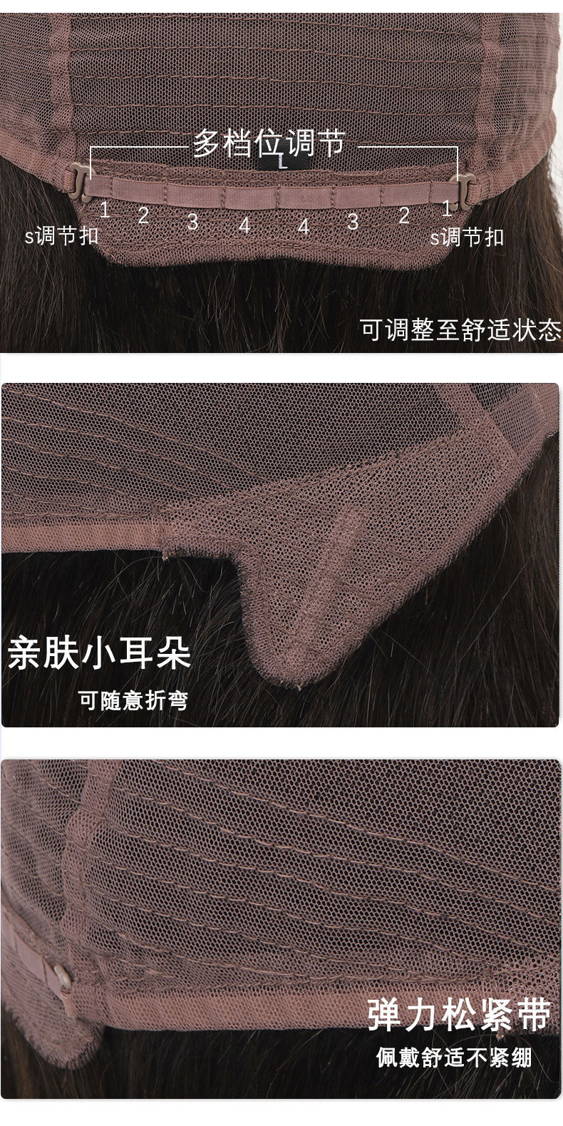 全真發假髮女遞針偏分波波頭全頭套真人發全手織鎖骨發光頭可帶