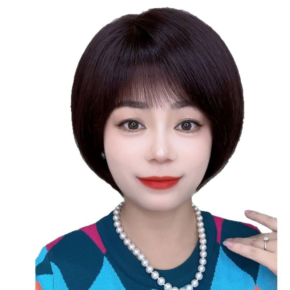 真發女士假髮女全頭套自然中老年波波頭