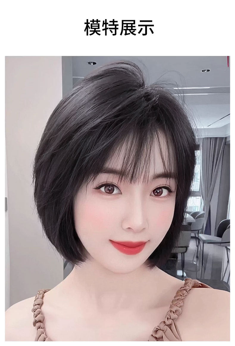 假髮工廠全真發逼真透氣遮白女士大頭皮短髮波波頭整頂全頭套現貨