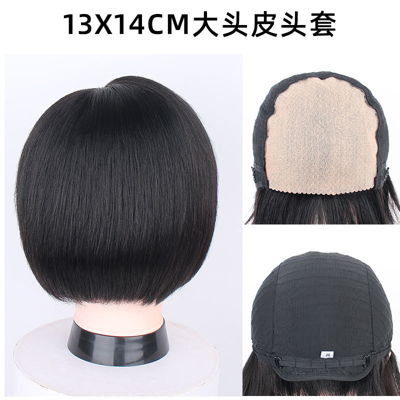 假髮工廠全真發逼真透氣遮白女士大頭皮短髮波波頭整頂全頭套現貨