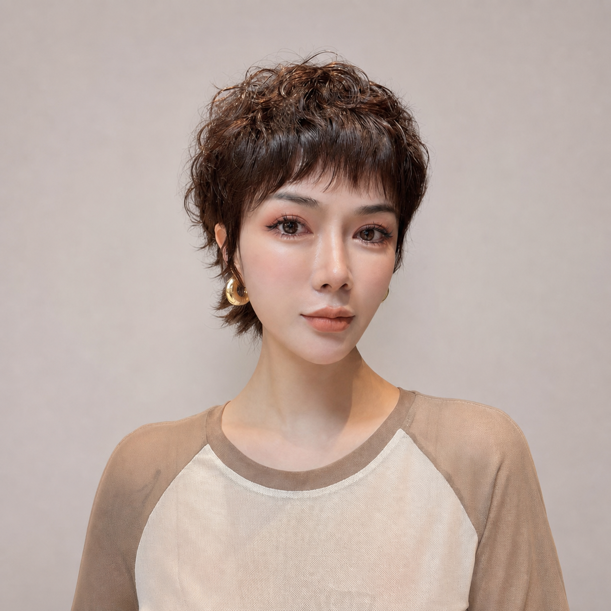 時尚菠蘿燙外翹全真髮