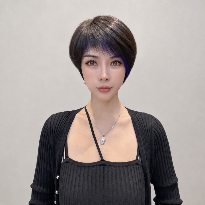 【高端訂製】時尚斜瀏海真人髮