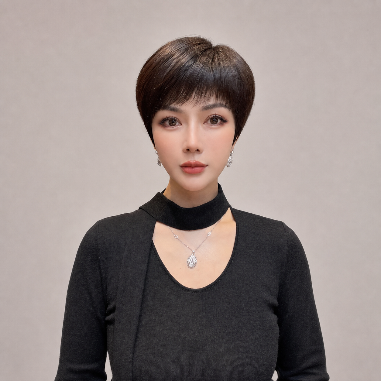 自然短髮全真髮