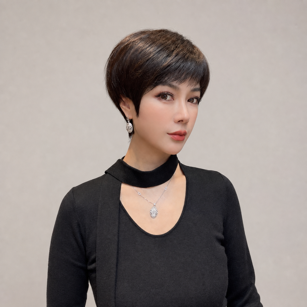自然短髮全真髮