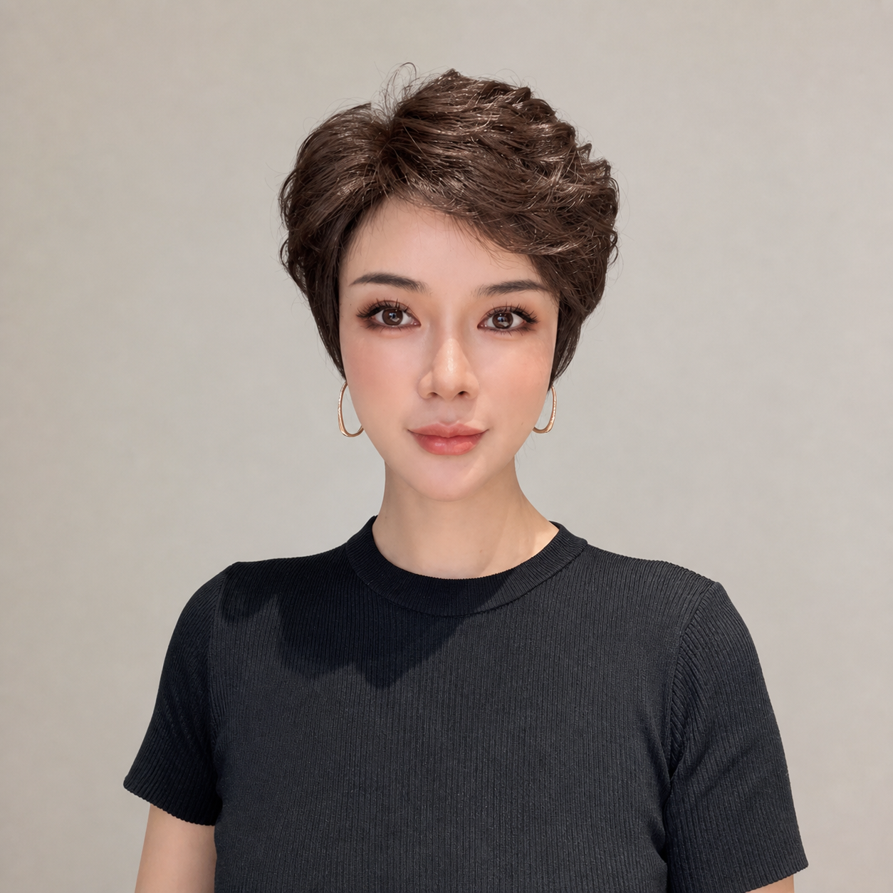 紋理短髮免造型超輕科技記憶髮